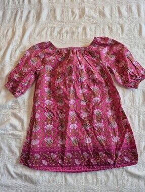 Happy by Pink Chicken girls 5 years pink floral boho style dress VGUC
